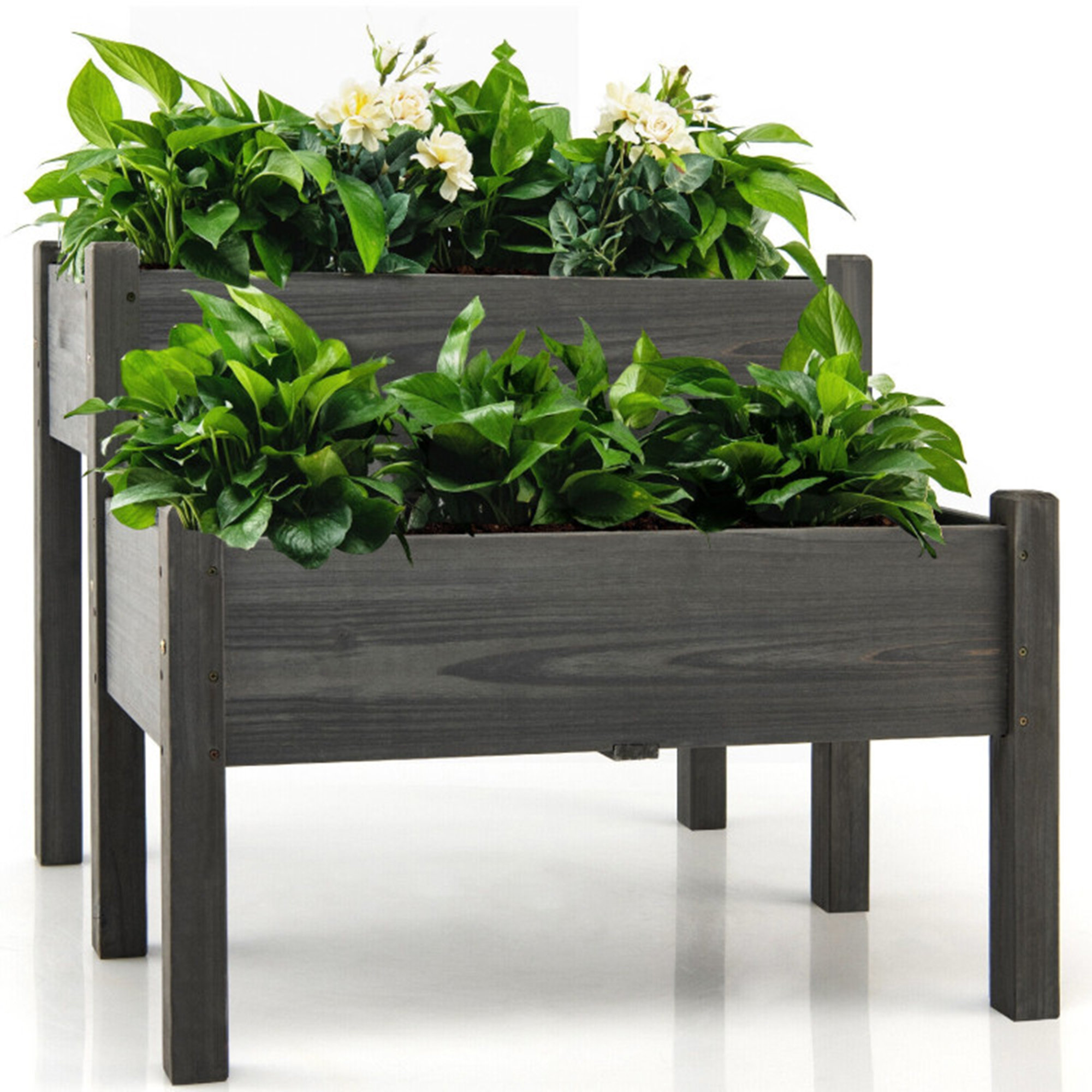 Arlmont Co Cecele Wood Elevated Planter Wayfair